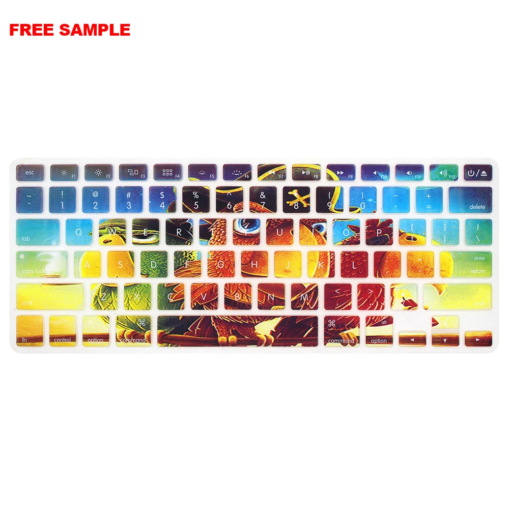 
Free Sample amazon Waterproof Custom Made DIY Silicone Keyboard Skin Keyboard Cover For Macbook Pro custom silicone cover 