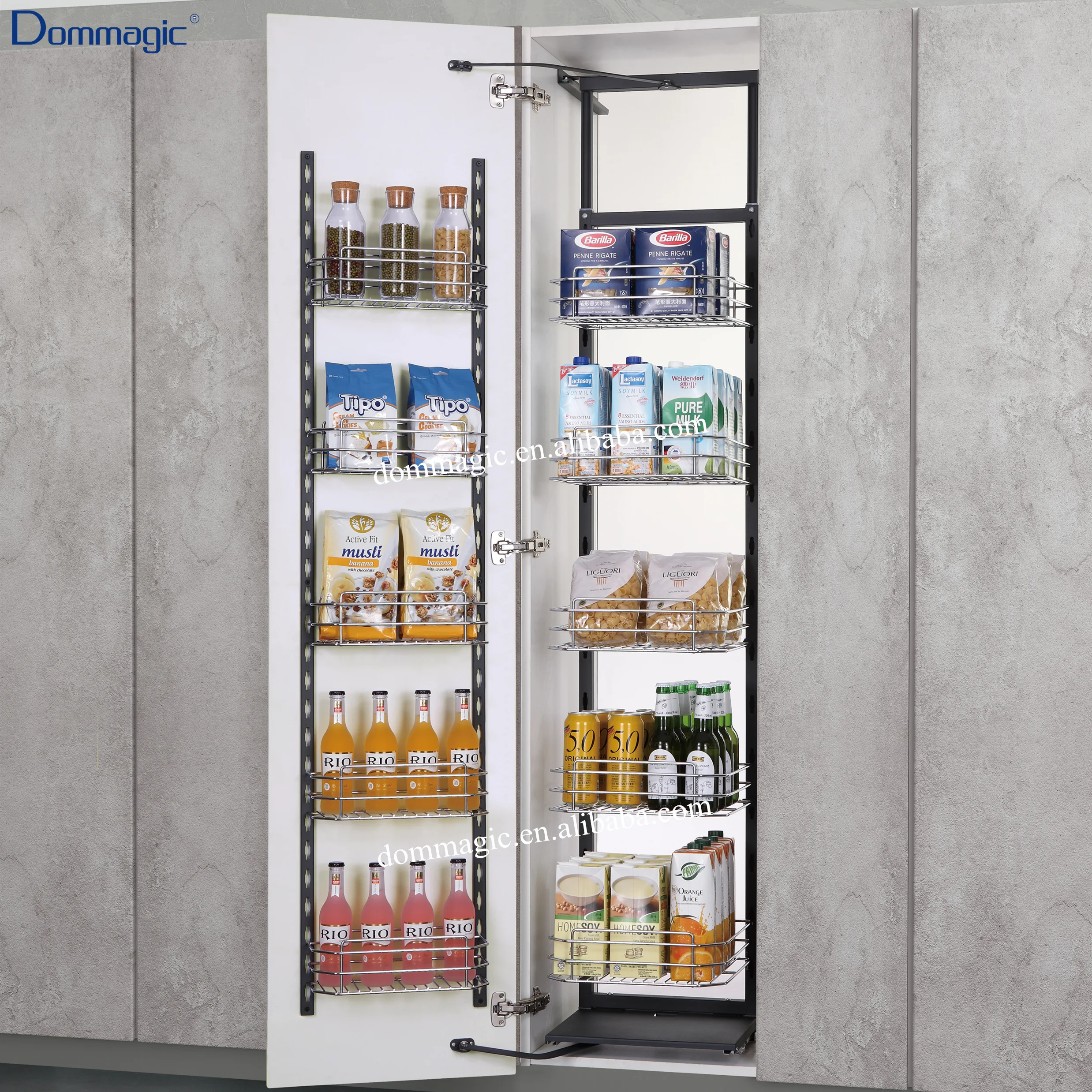 Kitchen Cabinet Pull-out Pantry Unit with Soft-close for Tall Cabinet