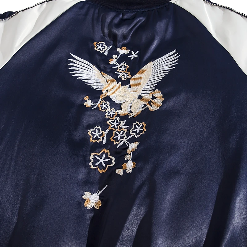 High End Customization Satin Baseball jacket xxxxl oversized sukajan japan Jacket with Embroidery varsity jackets