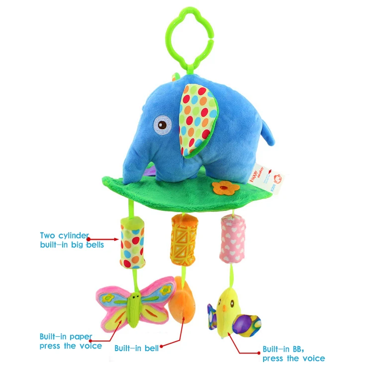 Large elephant plush toys rattle for kids toy H031C