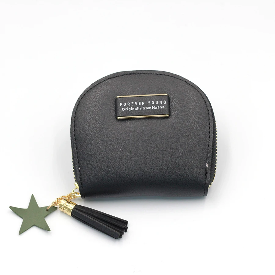 High Quality PU Leather Cute Wallet Korean Style Ladies Small Round Card Holder Wallet for Women