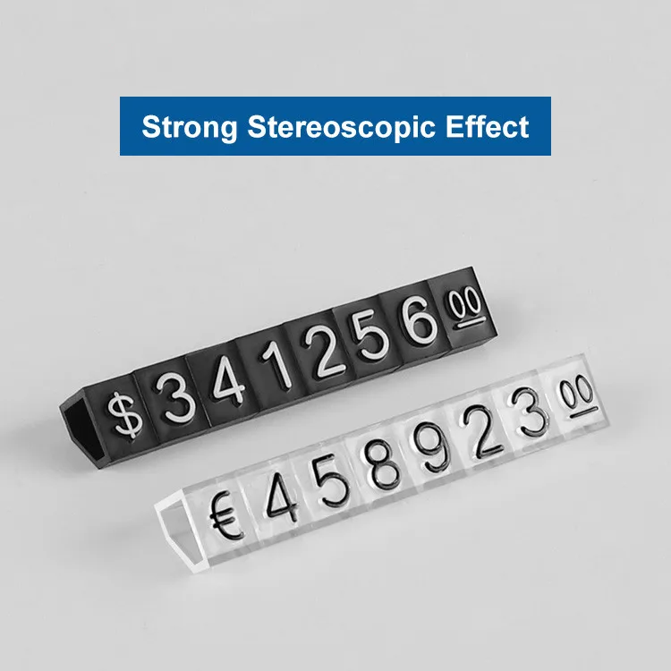 
Three-dimensional Convex Digital Plastic Jewelry watch store retail Price Tags Display Numbers Pricing Cubes smycken priskub 