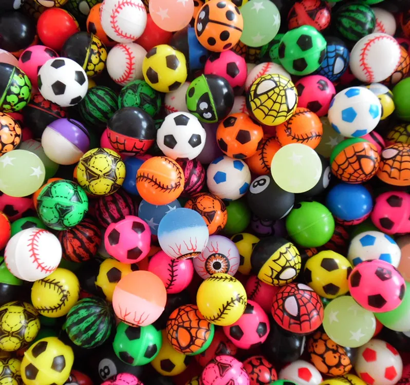 Wholesale Various Design  45mm Small Toy Rubber Mix Color  Bouncy Balls