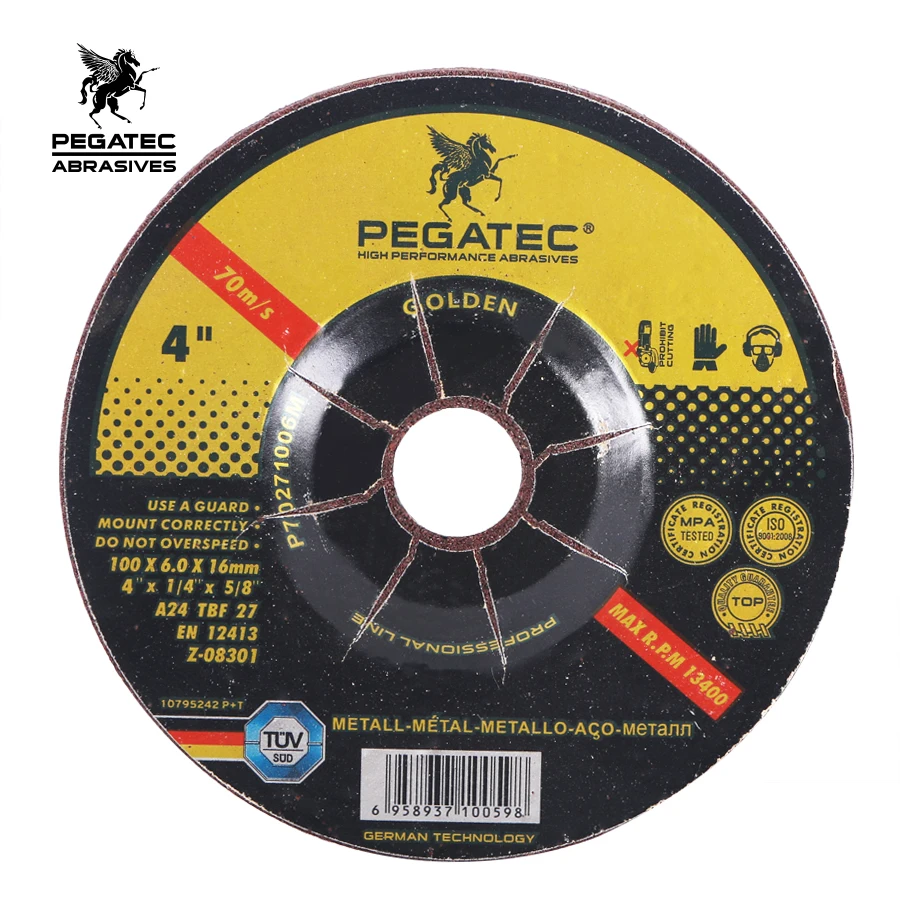 4' 100x6x16mm red color grinding and polishing wheels 70m/s