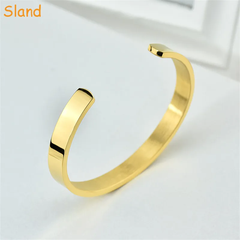New Arrival Wholesale gold plated engravable bracelet closed Bangle Blank Stainless Steel for men&women