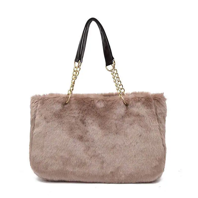 
handbag for woman,faux fur bag with big size 