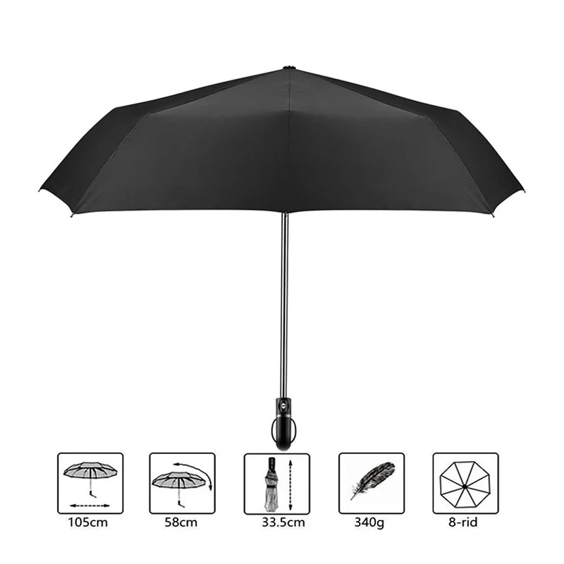 21'*8k three fold super market classic rain umbrella xiamen factory