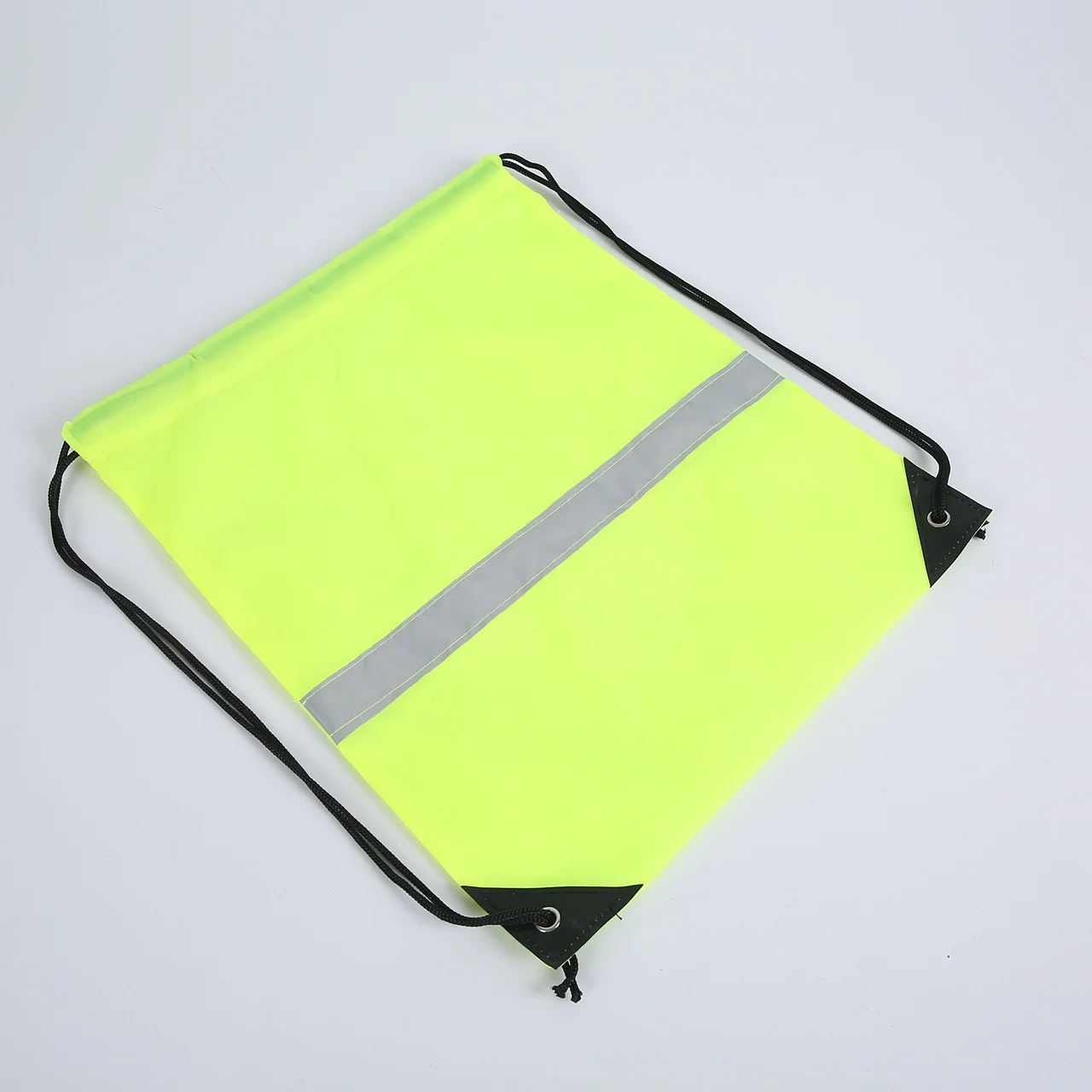 Reflective High Visibility beach Drawstring Bag Safety Polyester Cycling Backpack