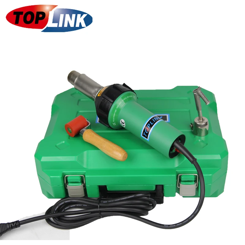 TOPLINK 220v/110v 1600w Hot air plastic welding gun kits PP LDPE PVC heat gun hot air blower HDPE geomembrane welder