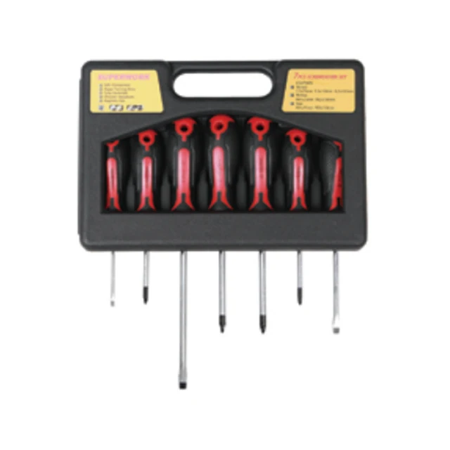 7pcs slotted phillips pozi best combination chrome vanadium screwdriver set
