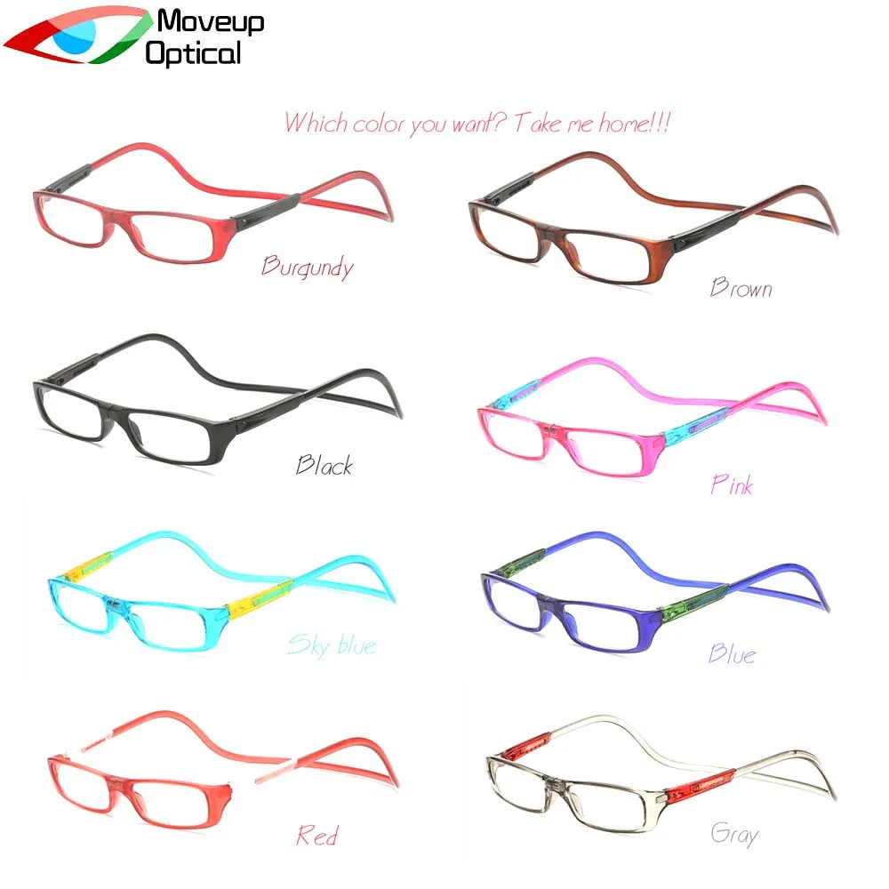 Прямые продажи с завода, складные антистатические магнитные пресбиопические очки Moveup с регулируемыми силиконовыми шнурами