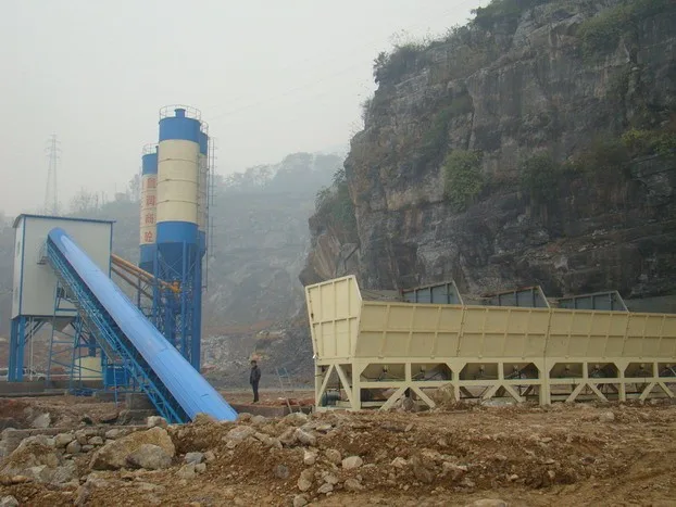 Mini Concrete Mixing Station HZS35 with Bolted Cement Silo