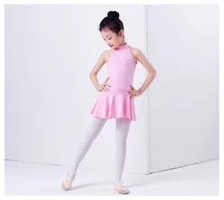Girls Ballet Dress Gymnastics Leotard Latin Dance Clothing Dance Wear With Skirts