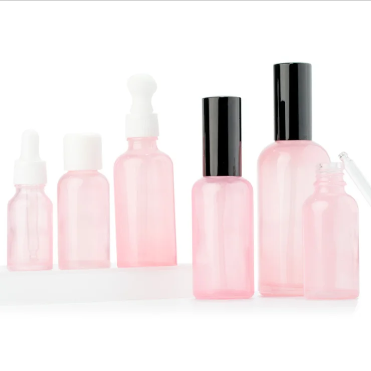 Pink Colour Spray Glass Bottles