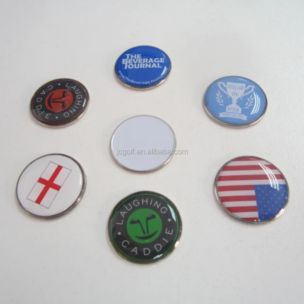 Customized cheap 25mm dome golf ball marker