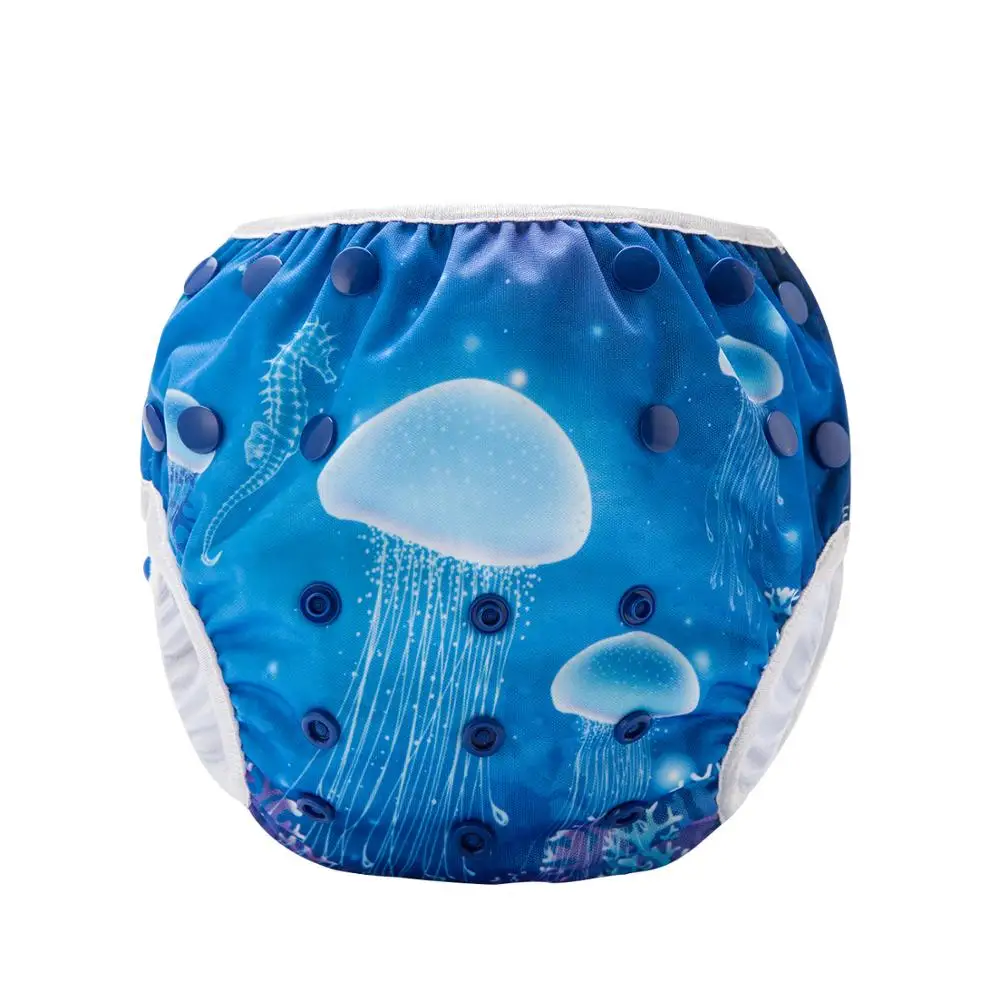 Cloths Baby Summer Pul Printed Fabrics Adjustable Reusable Swim Nappies