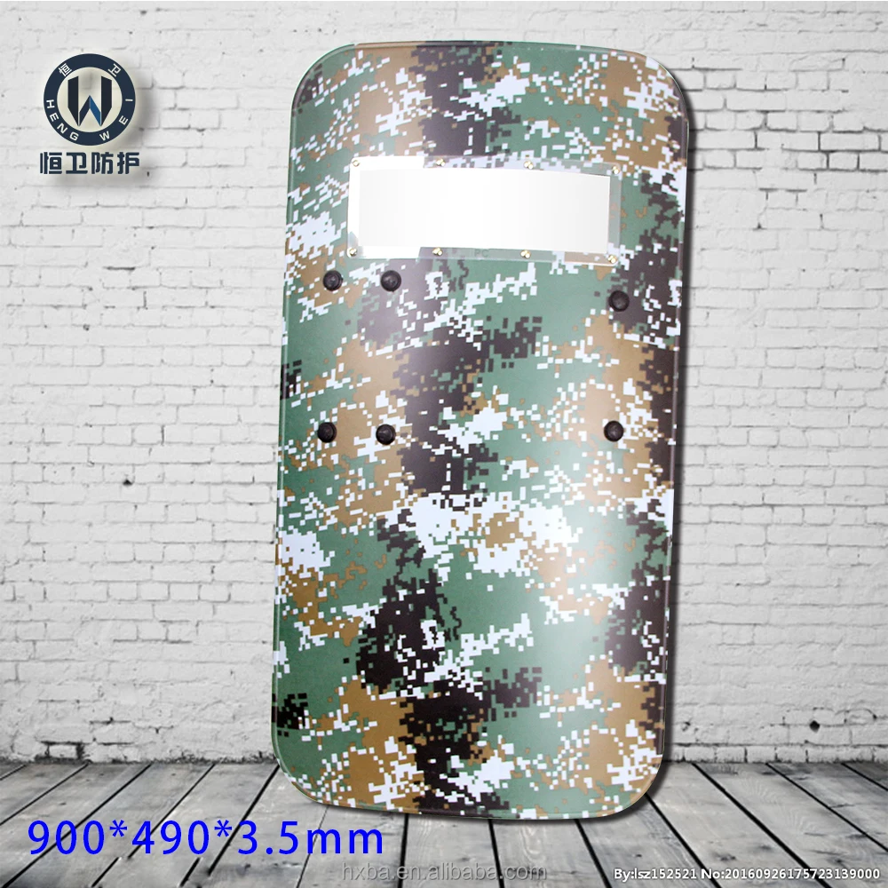 
Camo/black/green 900*490*3.5mm Anti Riot Protective Shield/ Polycarbonate Riot Shield 