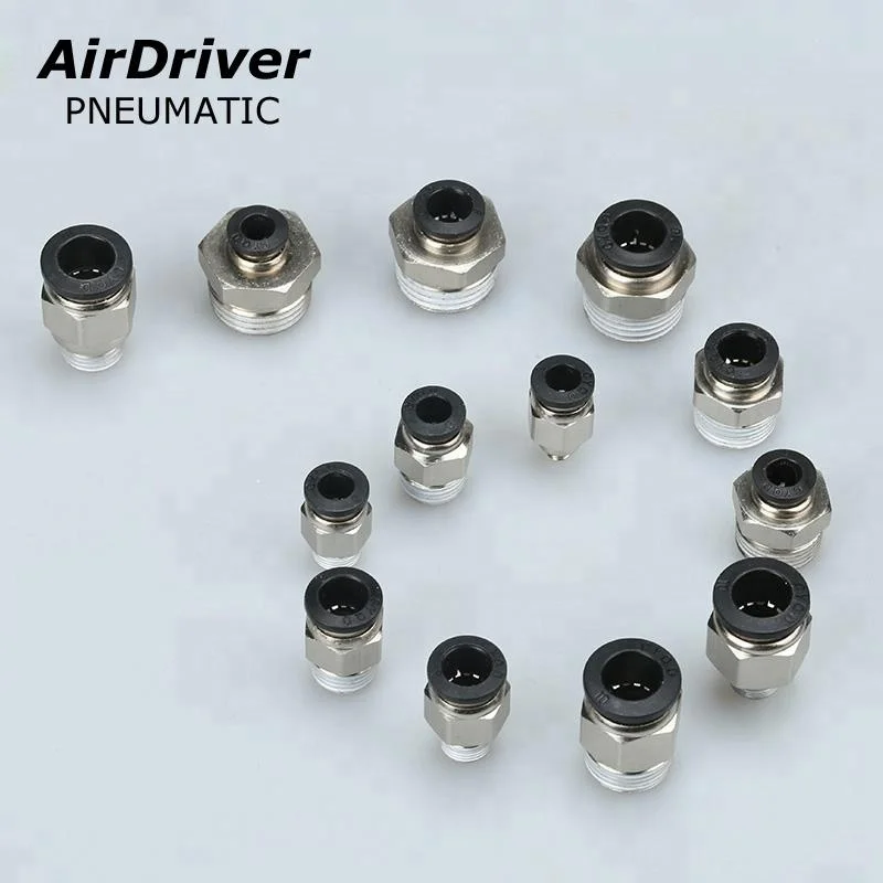 Пневматические фитинги для труб с нажимным захватом, прямой быстроразъемный штекер