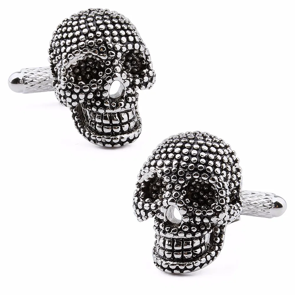 Haosen Wholesale Luxury Novelty Mans Dress Shirt Black Dead Skull Cufflinks  or Tuxedo Studs for Party