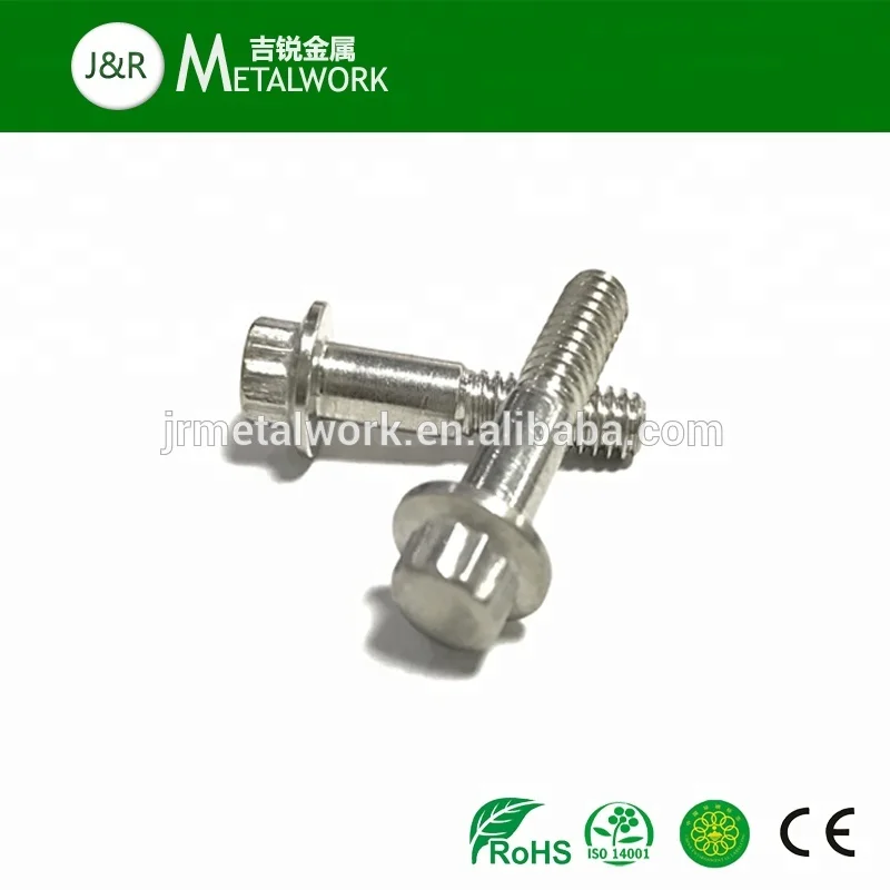 M7*32 stainless steel 12 point flange bolt black/chrome plated/golden finishing