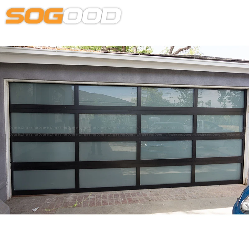 floding lift up 9x8 glass garage door aluminum frame insulated glass sectional door