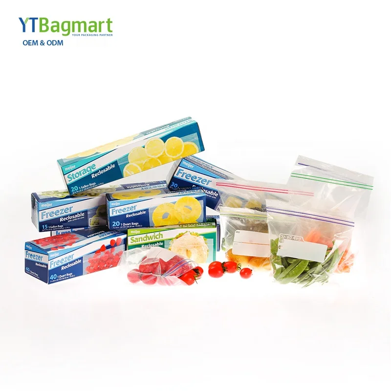 
Cute Biodegradable Plastic Zipper Bag Ldpe Sandwich Food Freezer Packaging Zip Lock Plastic Bag 