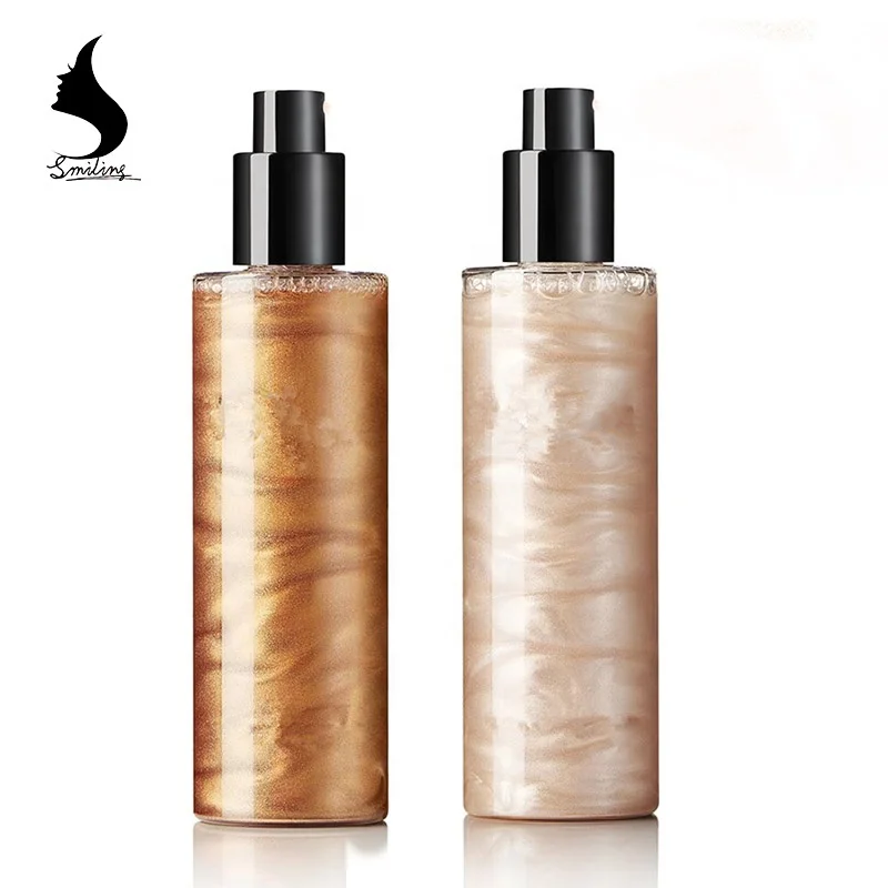 
No Logo 120ml Private Label Makeup Foundation Prep Set Glow Liquid Body Highlighter Shimmer Spray 