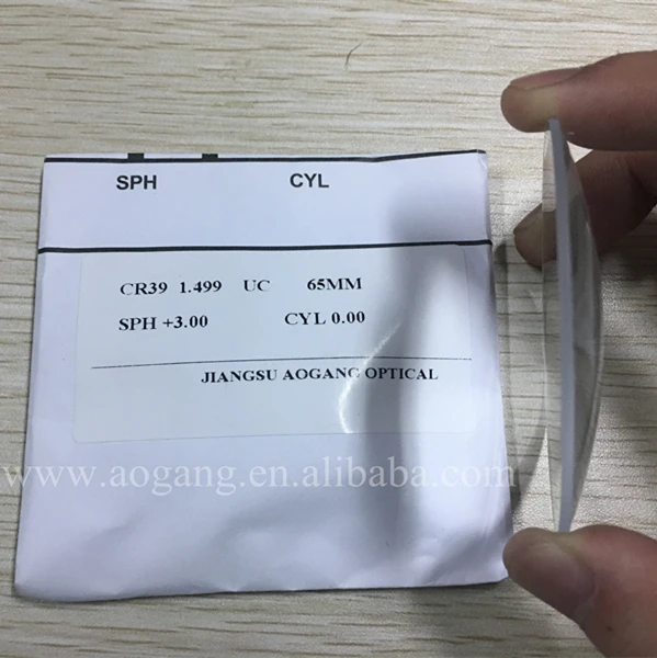 CR-39 1.499 UC 65MM Plus Old Curve Finished Single Vision Optical, Plastic, Resin Lens (CE , ISO9001)