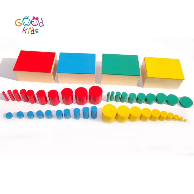 China Teaching Resources Montessori Supplier Wooden Educational  Montessori Toys for Toddlers Knobless Cylinders