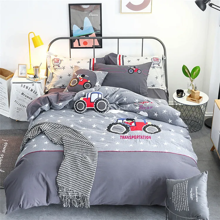 
Bettyfly ties Teen Girls Embroidery Cartoon, 100% Cotton Princess Lace Duvet Set, Kids Bedding Sets Pink Twin Size 