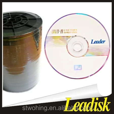 Leadisk blank dvd-r/blank dvdr/wholesale/blank dvd 50pcs spindle/shrink wrap with clear wheel
