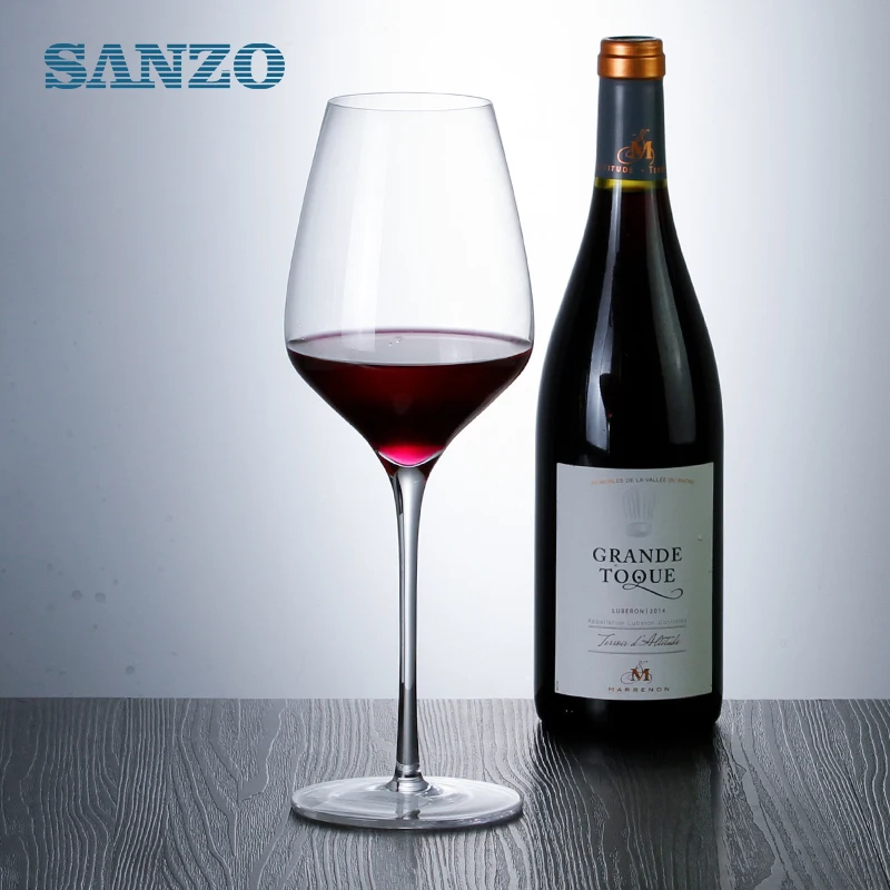 High quality  handmade blown crystal glassware  goblet red wine glasses