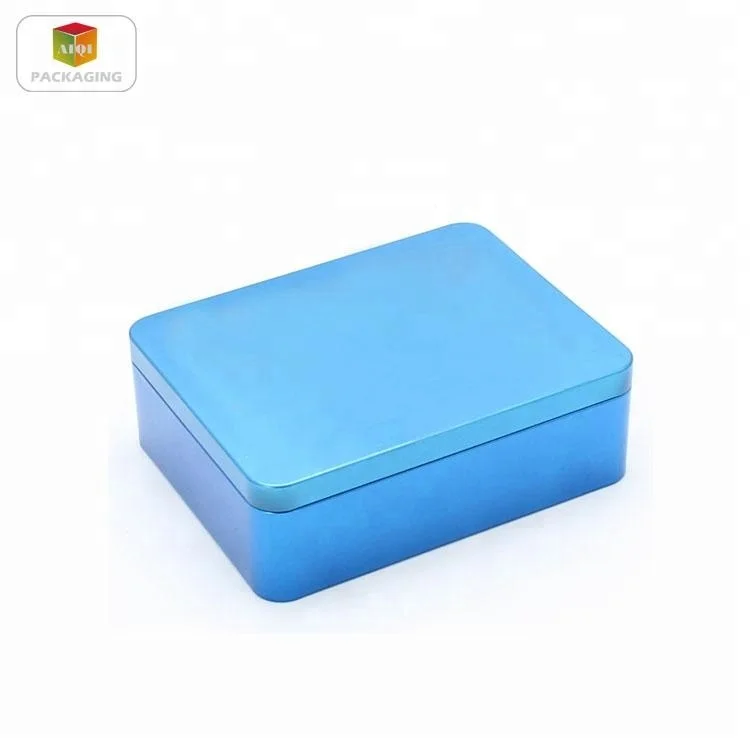 
rectangular biscuit gourmet tin packaging with clear window 