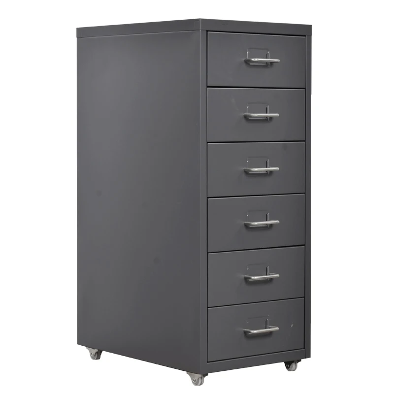 Металлический цветной шкаф для хранения с 6 ящиками, с колесами, стальной мобильный шкаф с выдвижными ящиками