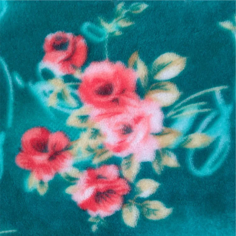 
New design baby velvet fabric with soft and smooth handy feeling with quietly elegant flower pattern for blanket upholstery 