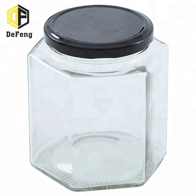 100ml 180ml 280ml Glass Storage Bottle hexagonal Honey Jar jam Jar
