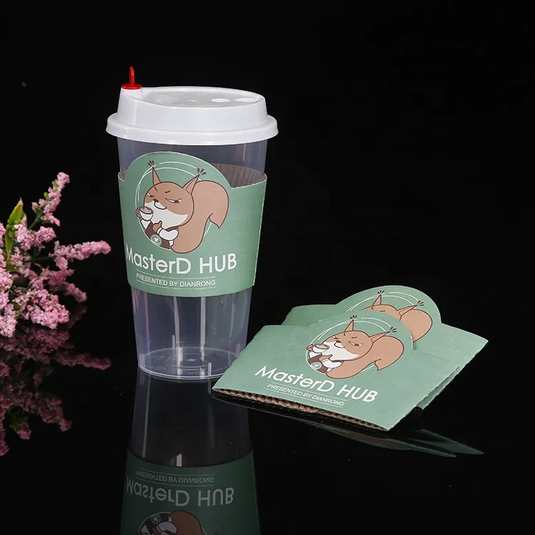 
Custom shape logo printed disposable paper cup sleeve for hot coffee cup 