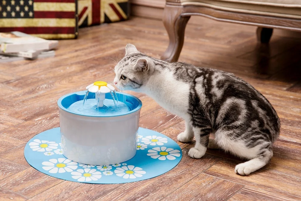 Flower Automatic Electric 1.6 L Pet Water Dispenser Dog Cat Drinking Bowl