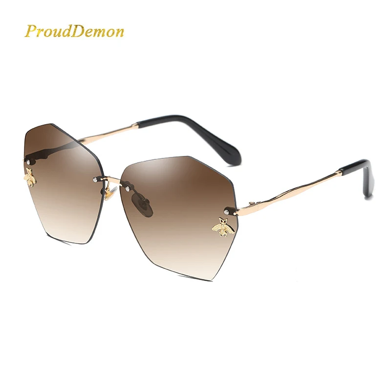K5110 2020 Newest Sun Glasses With Bee Design Lunette Frameless Sunglasses