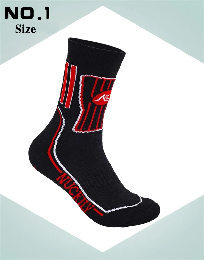  Мужские хлопковые носки NUCKILY высококачественные зимние термоноски в полоску спортивные для футбола баскетбола бега спорта езды на велосипеде