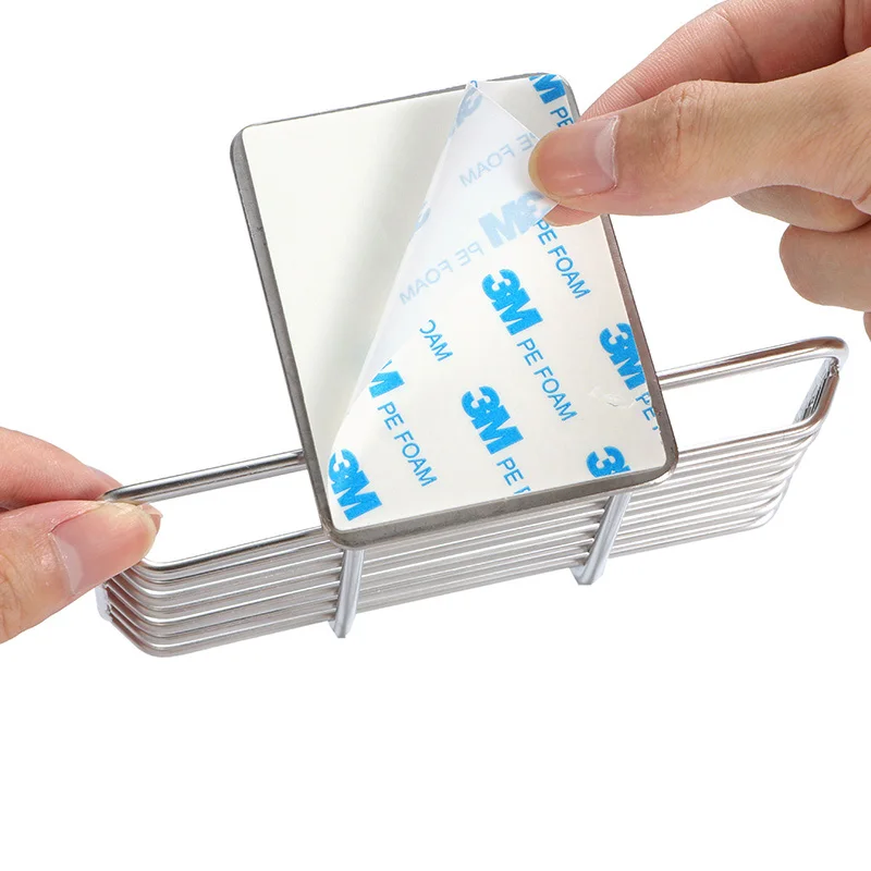 Stainless Steel Bathroom Storage Shower Square Soap Dish Holder Bathtub Soap Basket Soap Rack