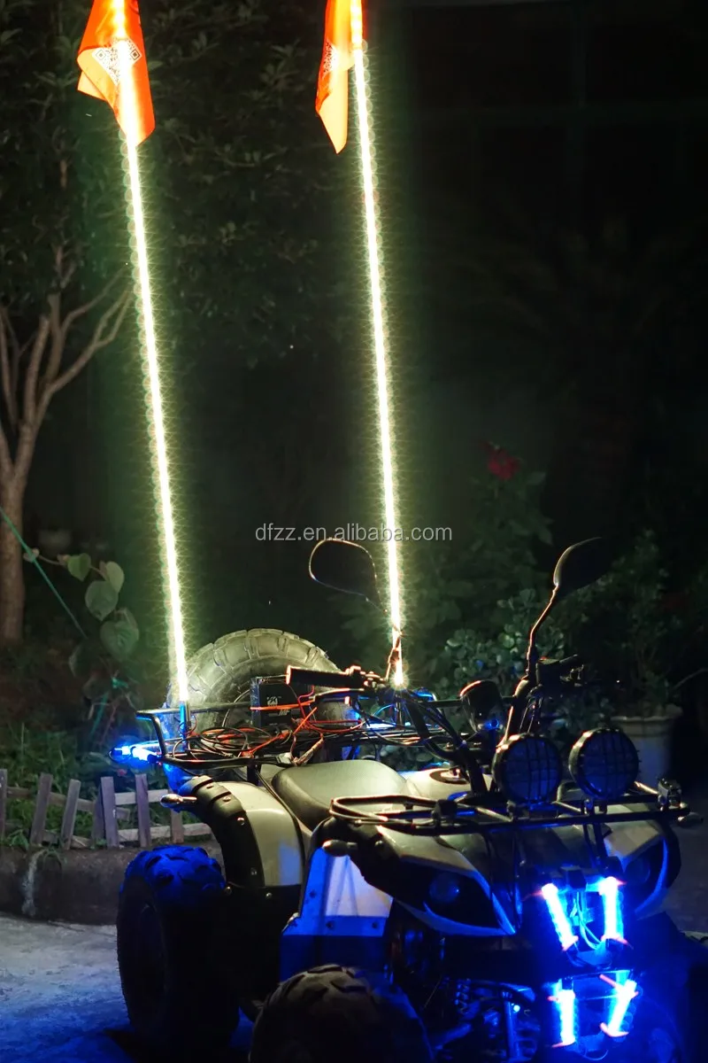 6ft multi-color Lighted Flexible Tube LED safety whip for ATV UTV 4WD Jeep Boat Motorcycle