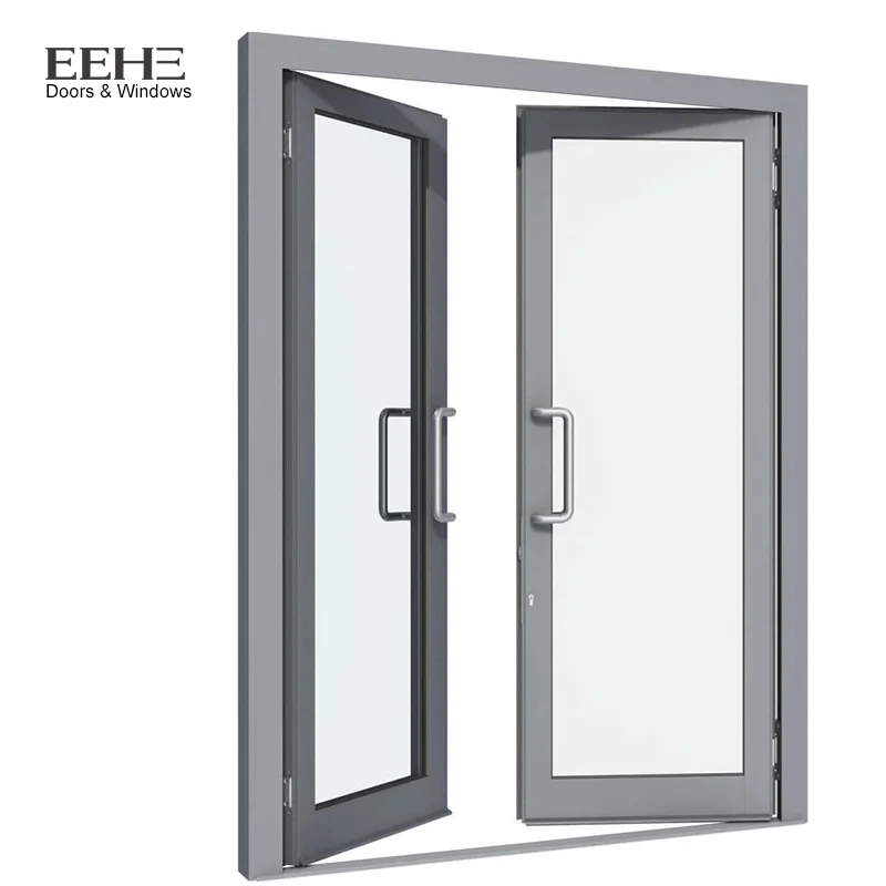 Tempered and fire rated  aluminum frame glass swing door