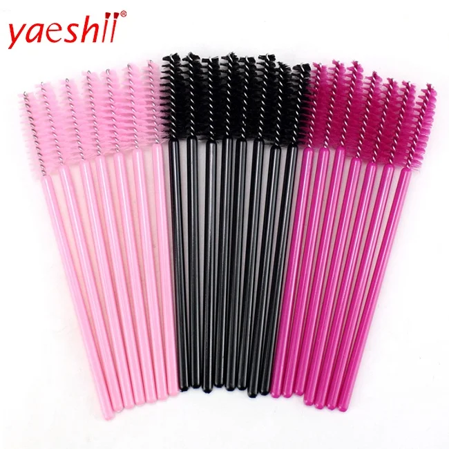 Yaeshii Premium 50Pcs Disposable Eyelash Extension Cleaning Brush Micro Mascara Wand Lash Eyebrow Brush Applicator