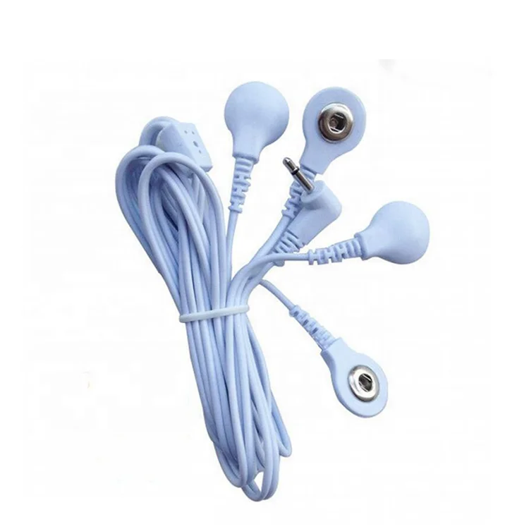 Wholesale Medical ECG EEG EKG tens electrodes Lead Wire Cable 2.5 mm to 4 Snap Electrode Lead Wire for ECG EEG Machine