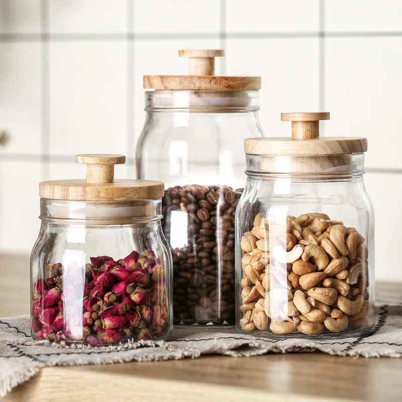 home storage organization clear glass food storage jars container