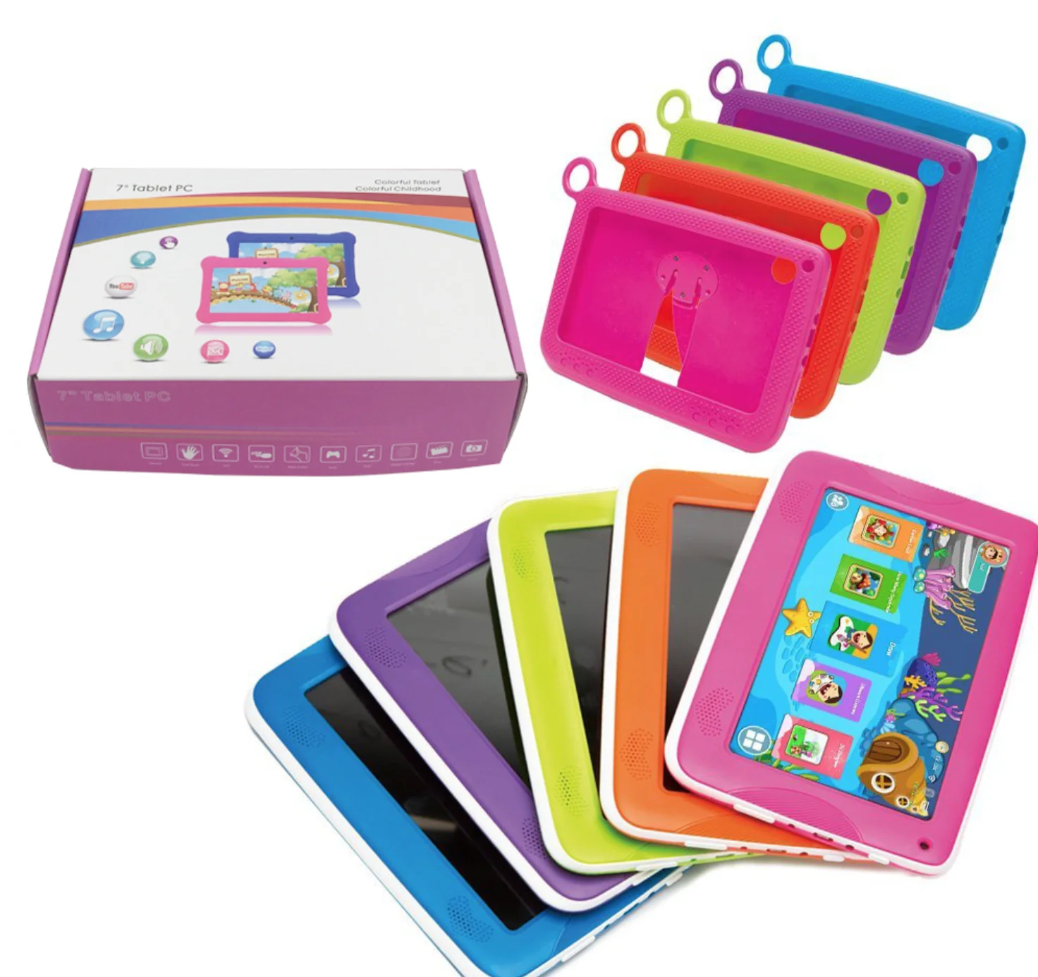 
7 inch kids tablet for children Android6.0 1GB 8GB touchscreen WiFi tablets 
