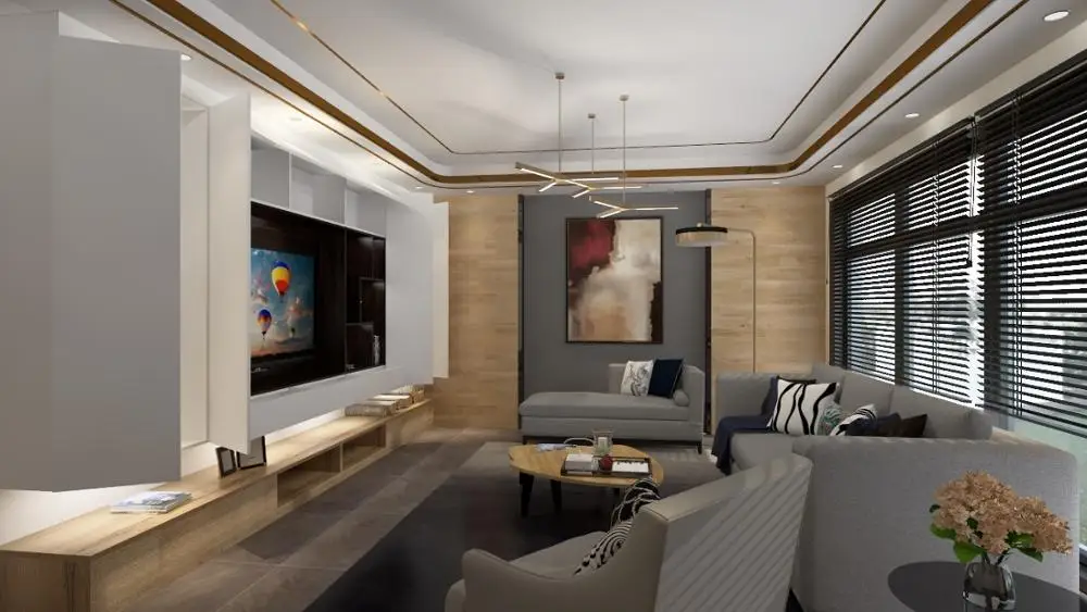 
Fashion Living Room Furniture Wooden Wall TV Stand Simple Design TV Cabinet 