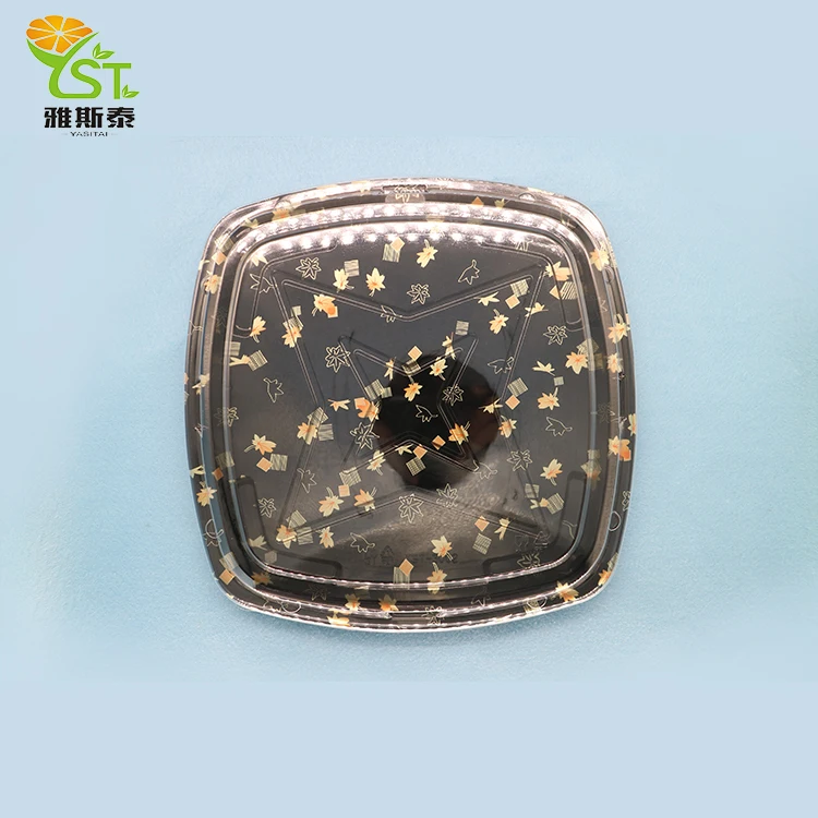 Цена завода элегантный вынос площади суши лоток пластиковые одноразовые замороженных продуктов лоток