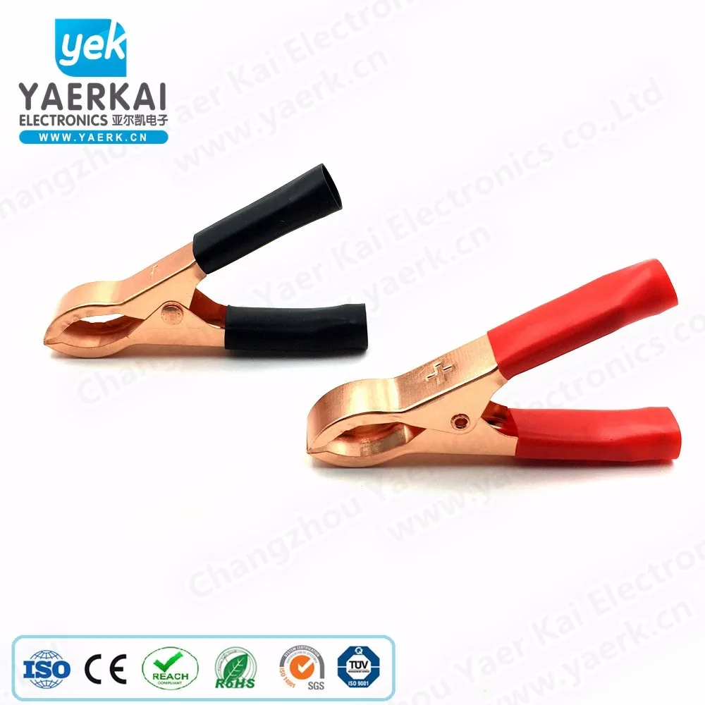 
Custom logo design 75A solid copper battery clamp alligator clip for wholesale 